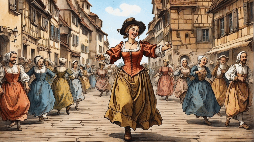 Dancing plague of 1518 illustration